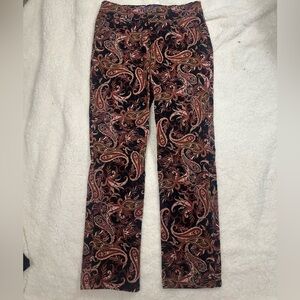 Gloria Vanderbilt Paisley Pants in Black and Red